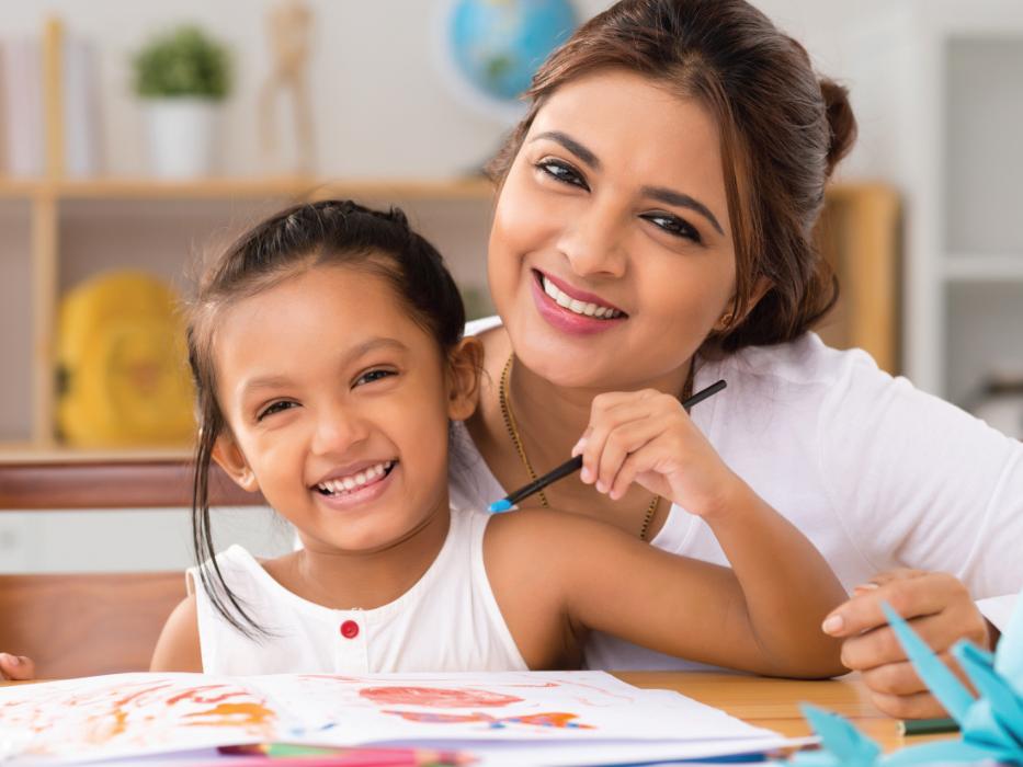 mother and child crafting | cosmetic dentistry los gatos ca