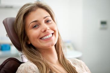 Young woman smiling in dental chair, los gatos ca