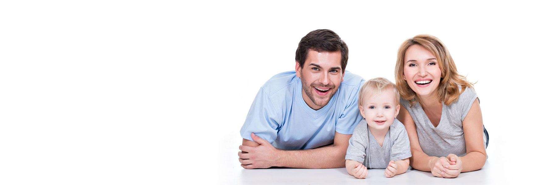 family of three smiling | dental office in los gatos